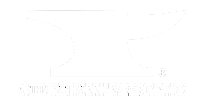 A black and white image of the american farriers association.